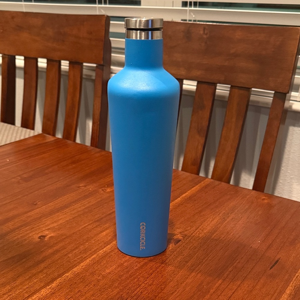Corkcicle Sky Blue Bottle with Silver Cap